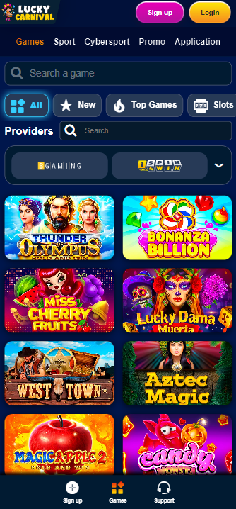 Lucky Carnival mobile casino