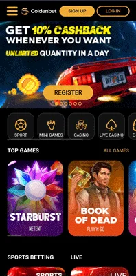 mobile version of Golden Bet Casino