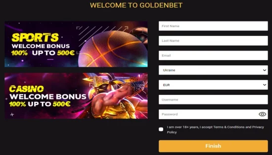 Registration at Golden Bet Casino