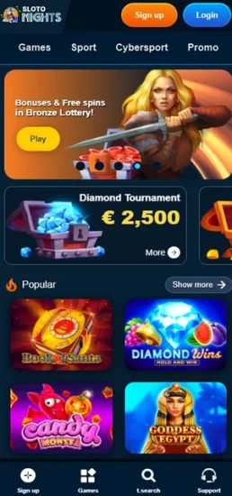 Slotonights Casino mobile version